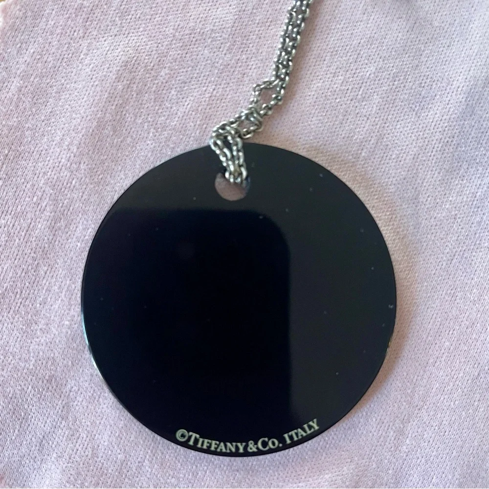 Tiffany & Co. Silver/ Onix  Pendant Necklace - Picture 3 of 6